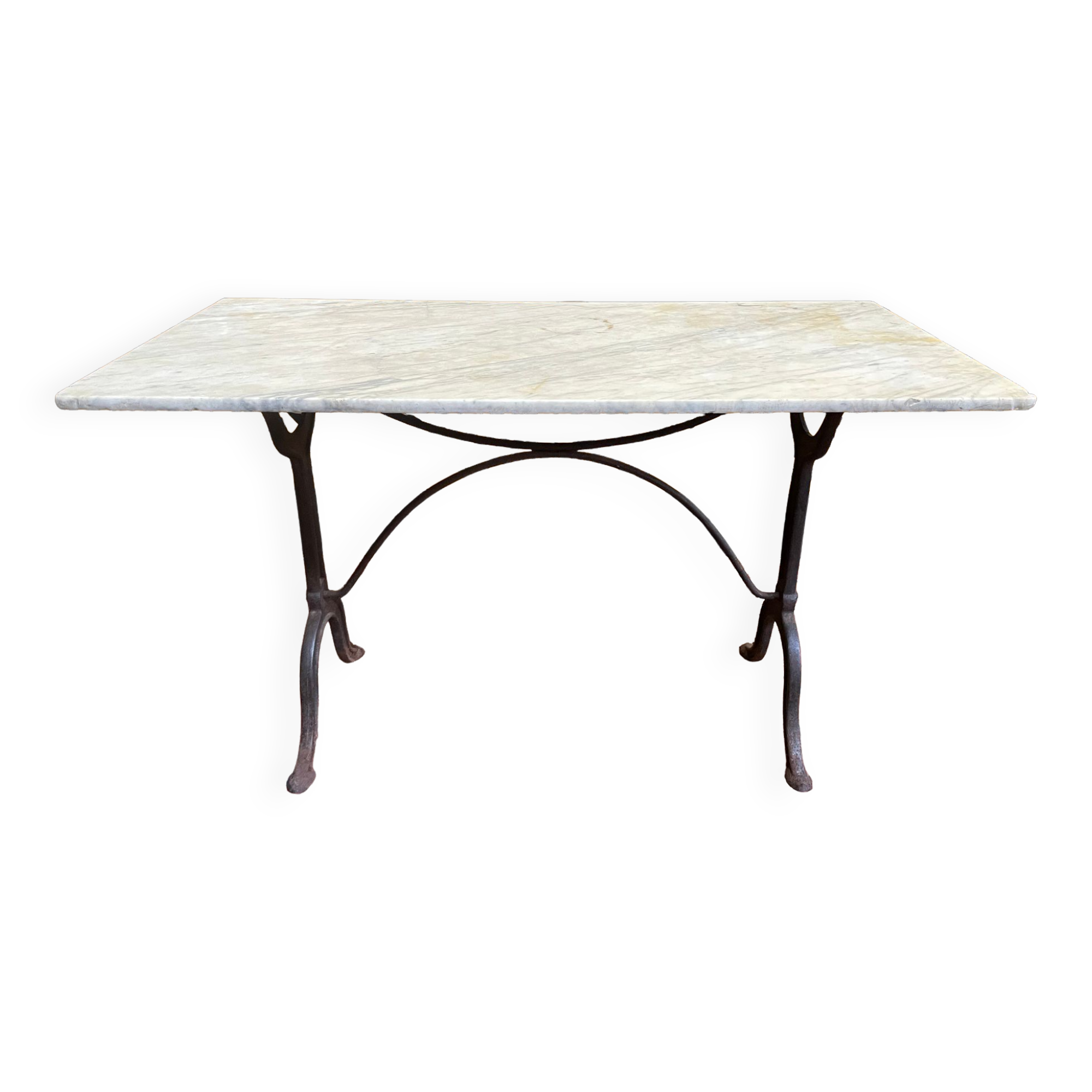 Bistro table in cast iron and marble 1900