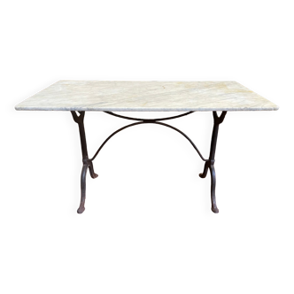 Table de bistrot en fonte et marbre 1900