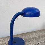 Articulated blue metal bedside lamp