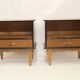 Pair of vintage bedside tables in oak veneer, 1960