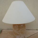 Large light yellow ceramic lamp stand with darker veins