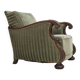 1950s, Danish relax armchair, green furniture velour, carved oak wood.