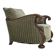1950s, Danish relax armchair, green furniture velour, carved oak wood.