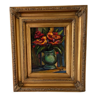 Framed painting bouquet of flowers