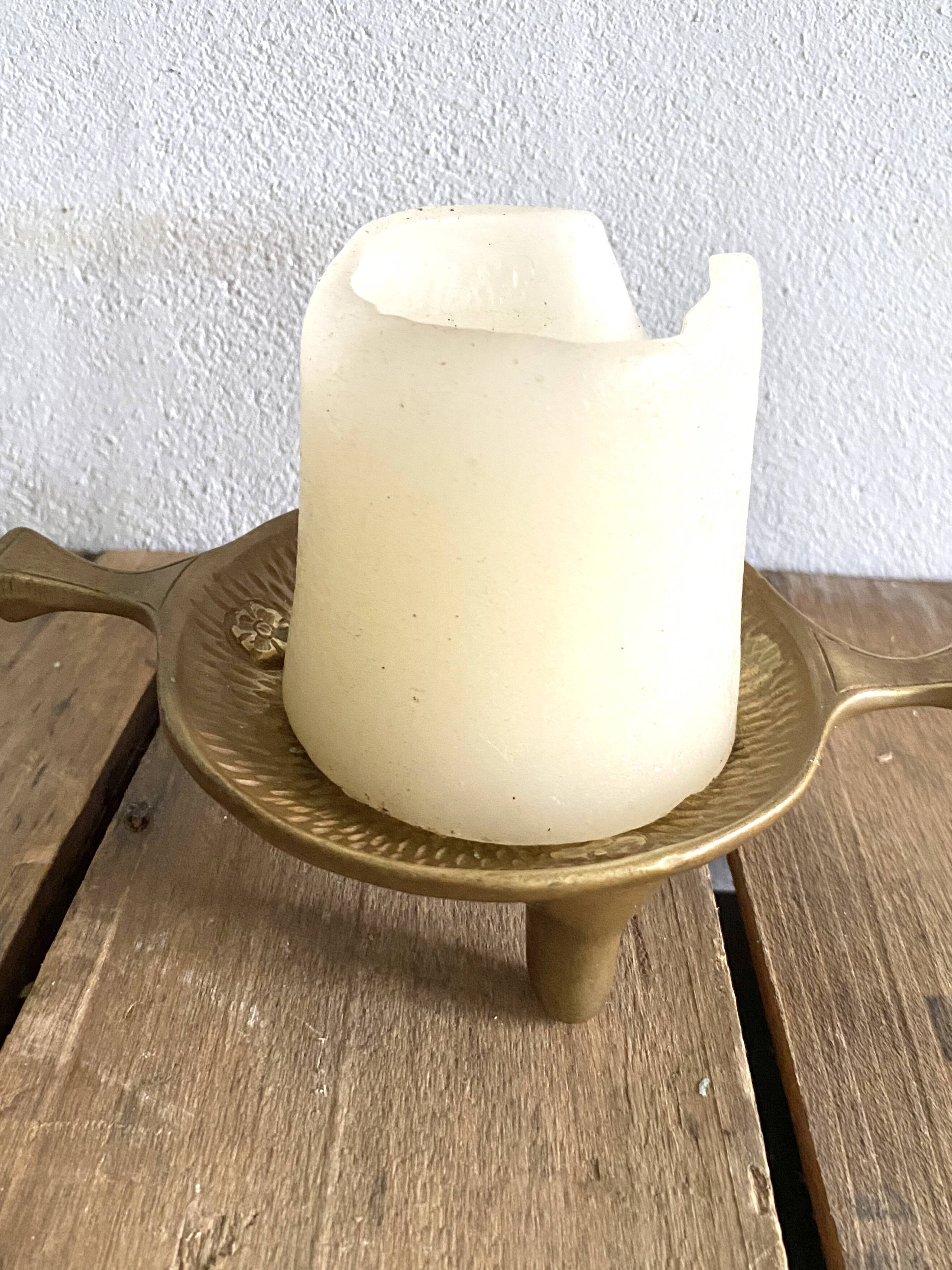 Solid brass candle holder, 1950