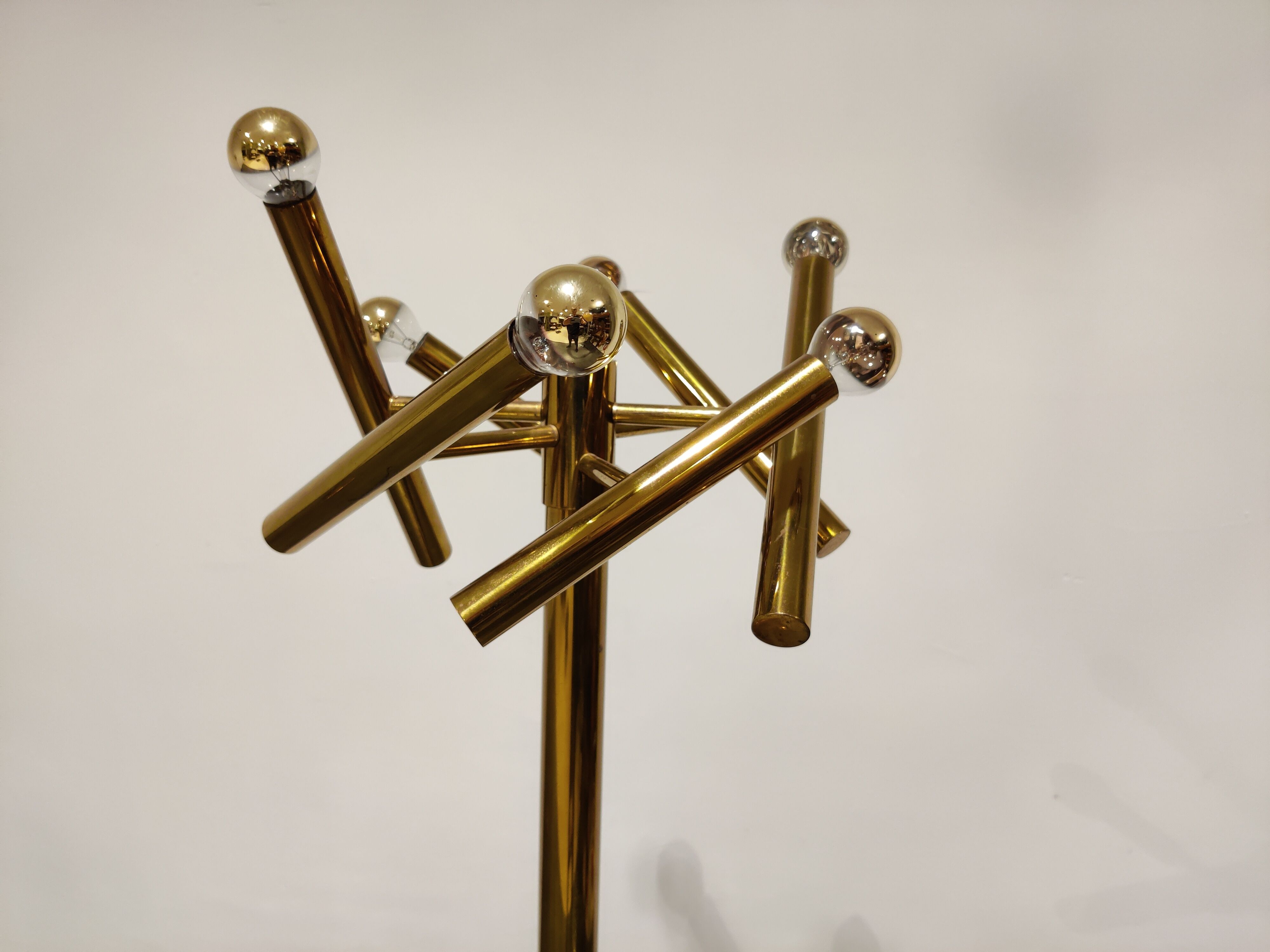 Pair of brass Sciolari floor lamps, 1970s
