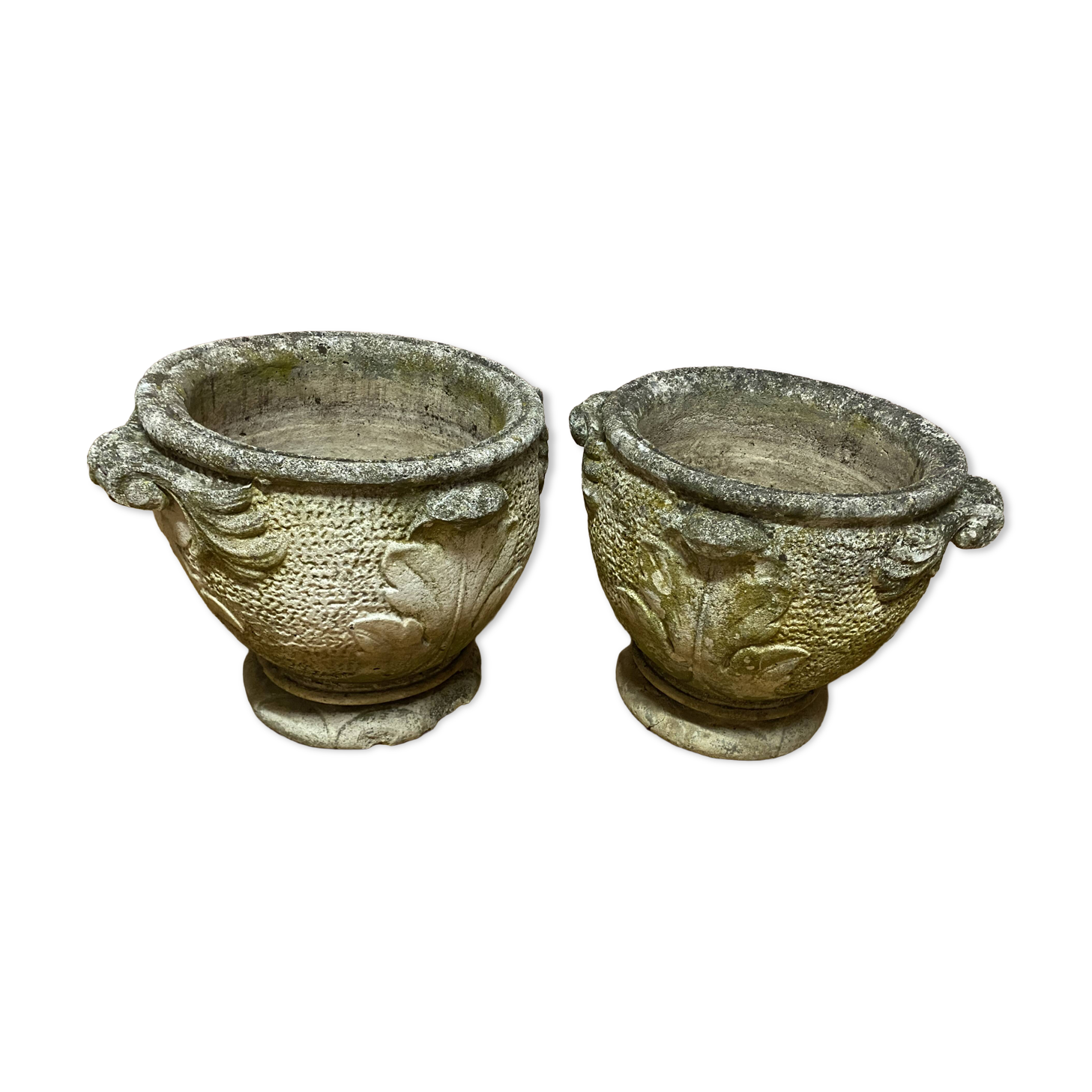 Pair of reconstituted stone planters