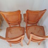Set of 4 wooden and cane chairs in the Regency style