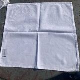 7 serviettes en coton damassé blanches, Christian Lacroix, vintage