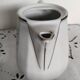 Apilco white and silver coffee maker and bistro cups, vintage French