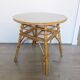 Table basse vintage ronde en rotin