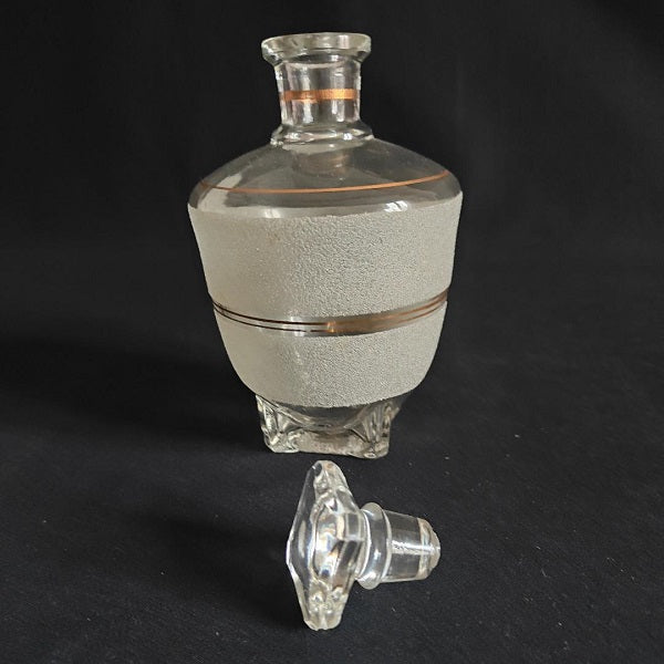 Sandblasted glass bottle