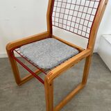 Lot of 4 Knut and Marianne Hagberg designer chairs for Ikea 1982 vintage metal and wood