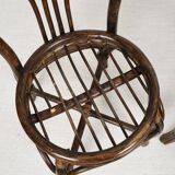 Set of 4 turned wicker chairs, vintage.