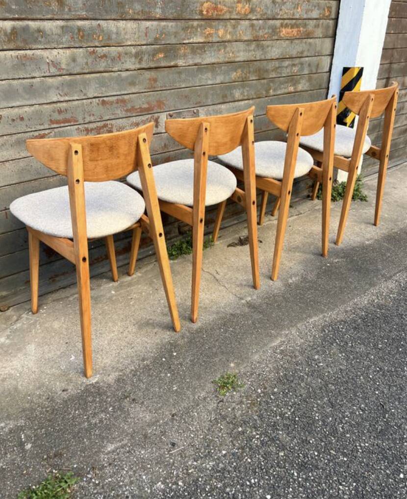 (Lot) 4 chaises Baumann Fontania (restaurées) 1960
