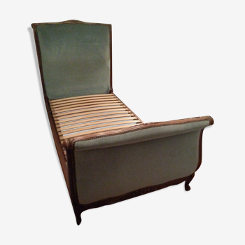 velvet upholstered bed