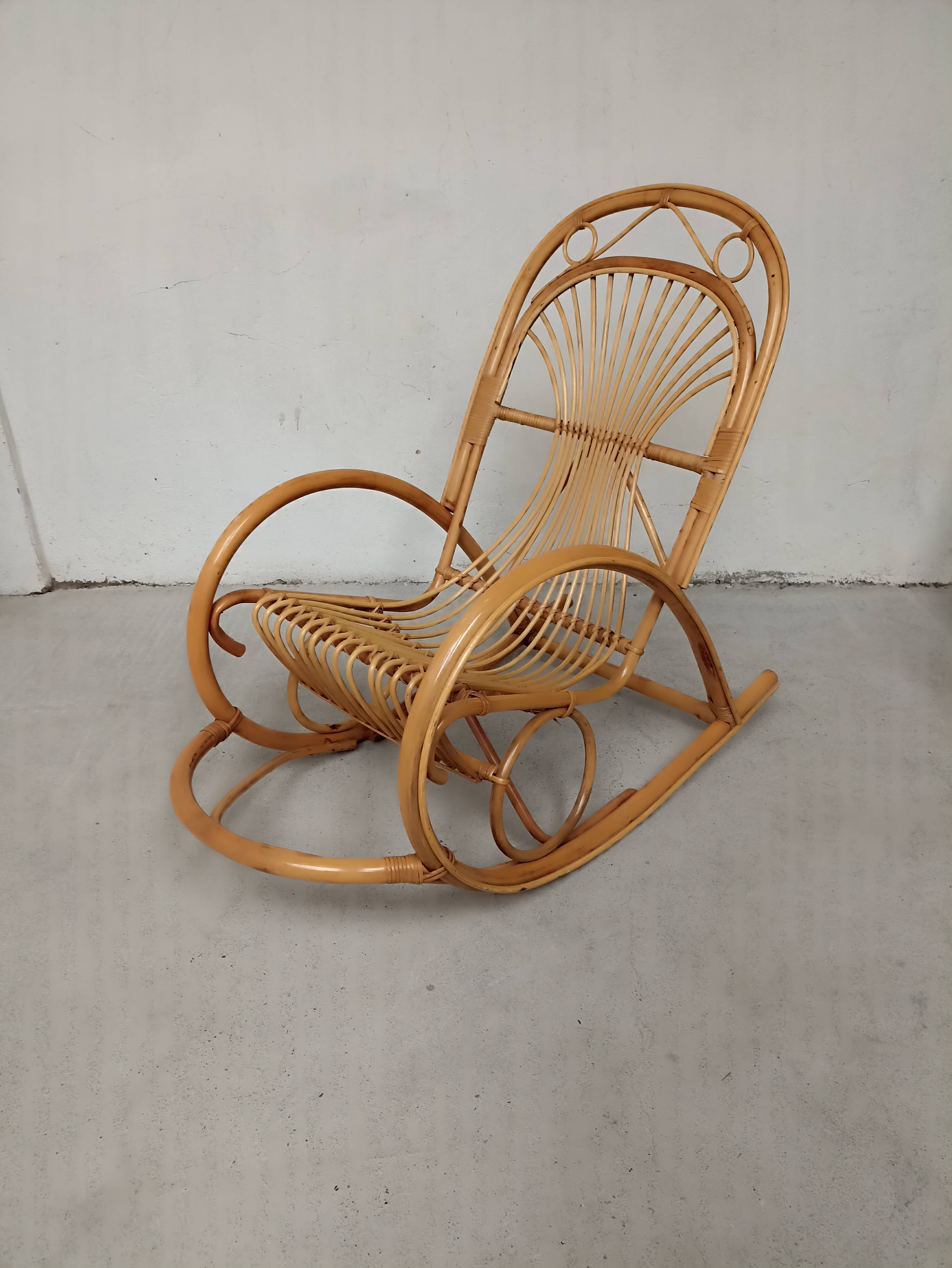 Bamboo wicker rocking chair