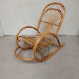 Bamboo wicker rocking chair