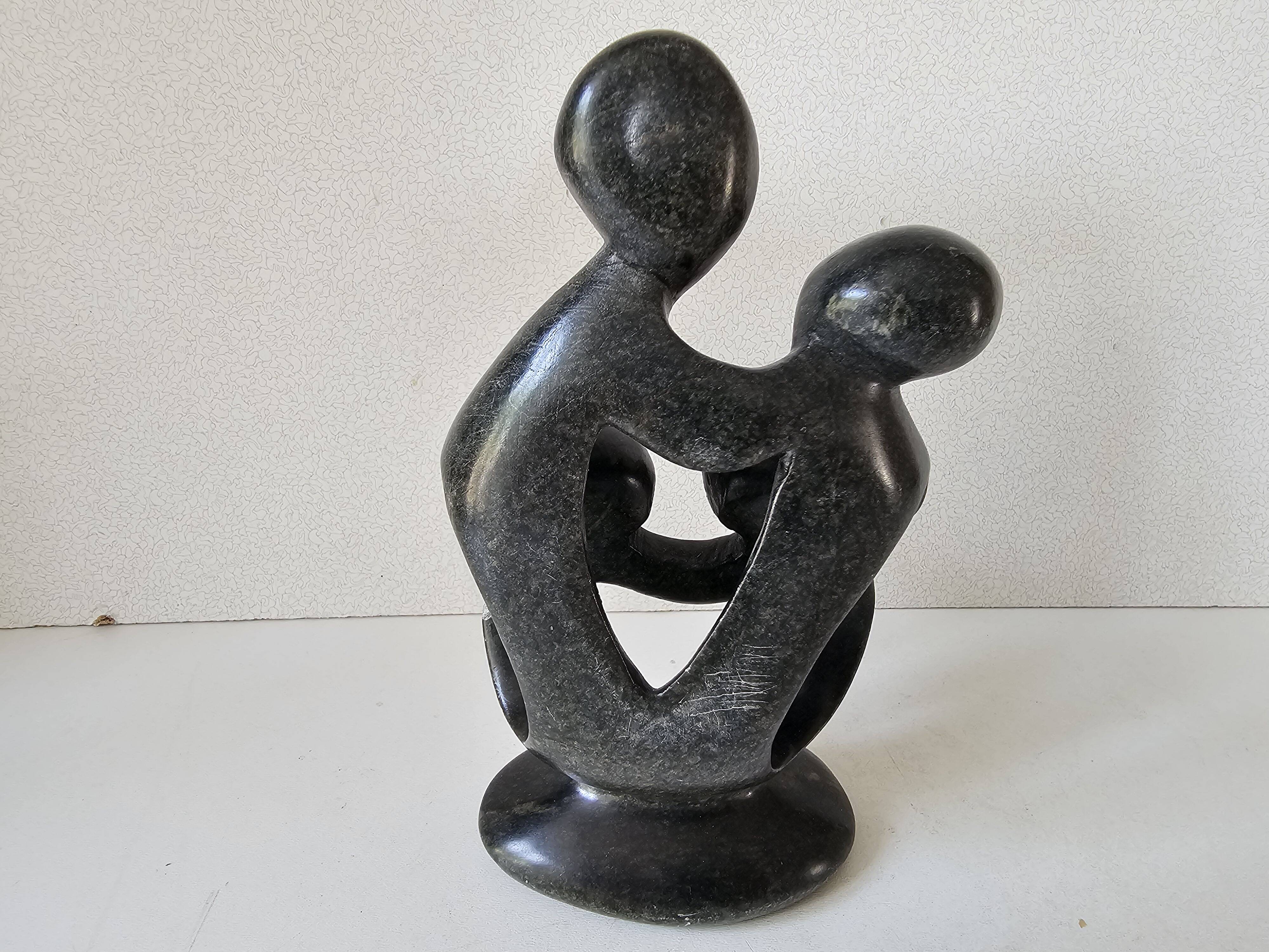 Soapstone Sculpture - Family Parents/Children Modern Design