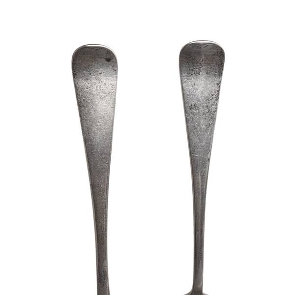 Fourchette et cuillère en argent néerlandais antique, début des années 1900.