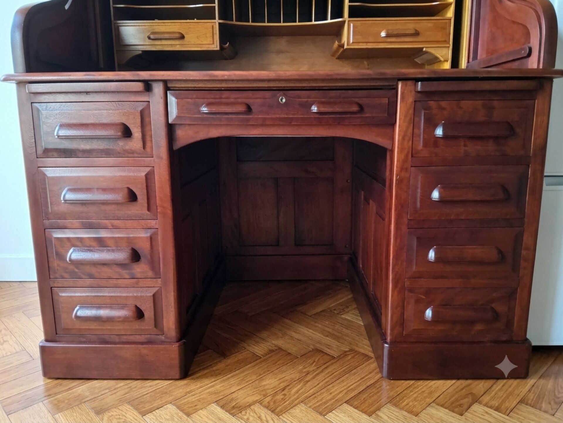 Bureau américain à cylindre en acajou
