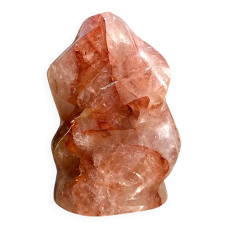 Hematoid Quartz Crystal Flame Sculpture