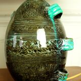 Ceramic lamp signed "Accolay Yonne" vintage