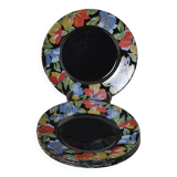 6 assiettes plates Arcoroc noires