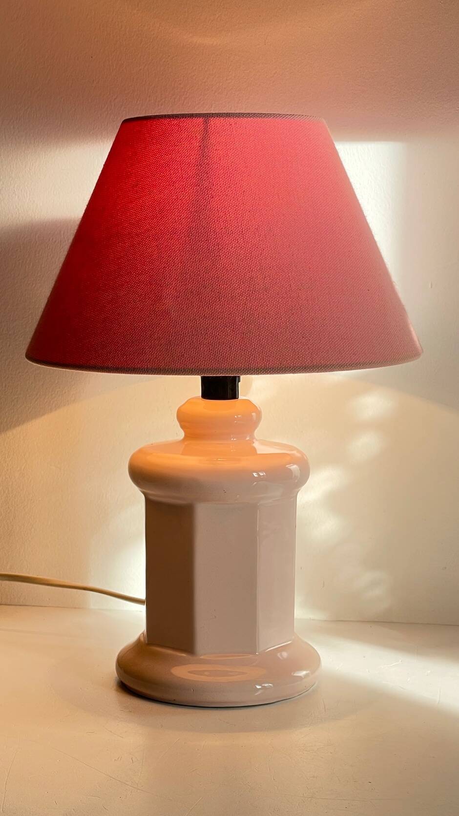 LAMPE Céramique Rose VINTAGE
