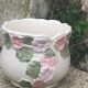 Pot cover in slurry floral pattern purple and pink