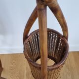 Pair vintage rattan lanterns