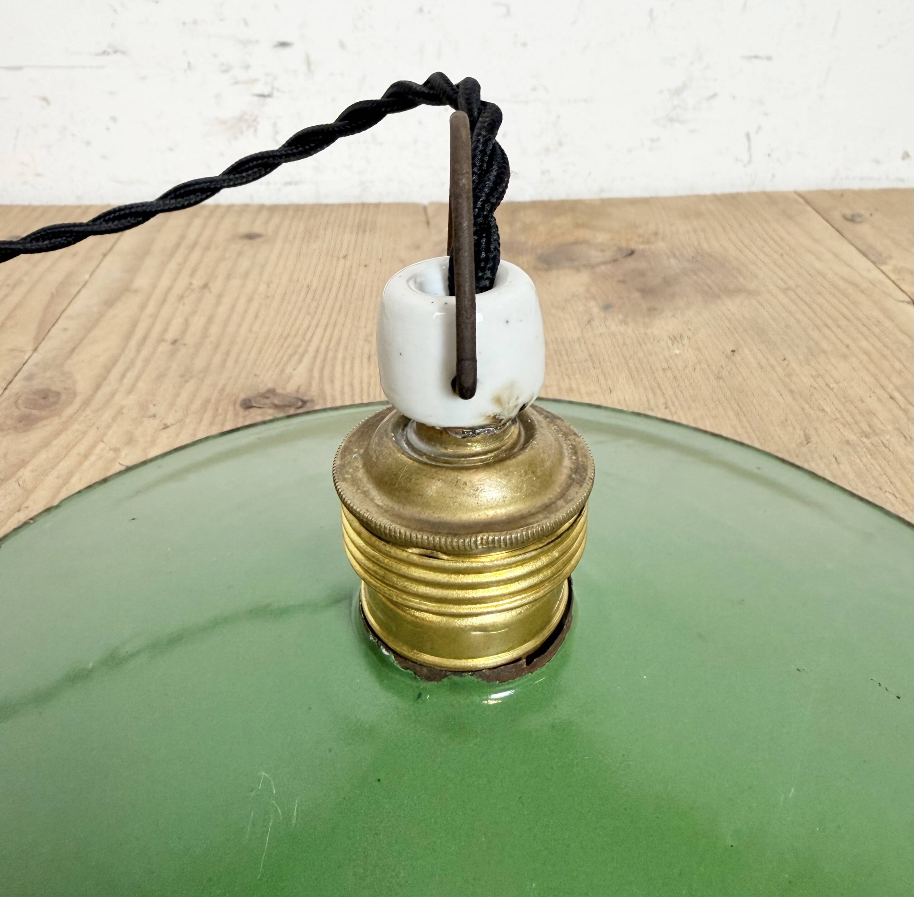 Industrial Green Enamel Light, 1930s