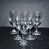 Portieux lot de 6 verres à liqueur anciens modèle ferdinand rubans et guirlandes de fleurs 1910
