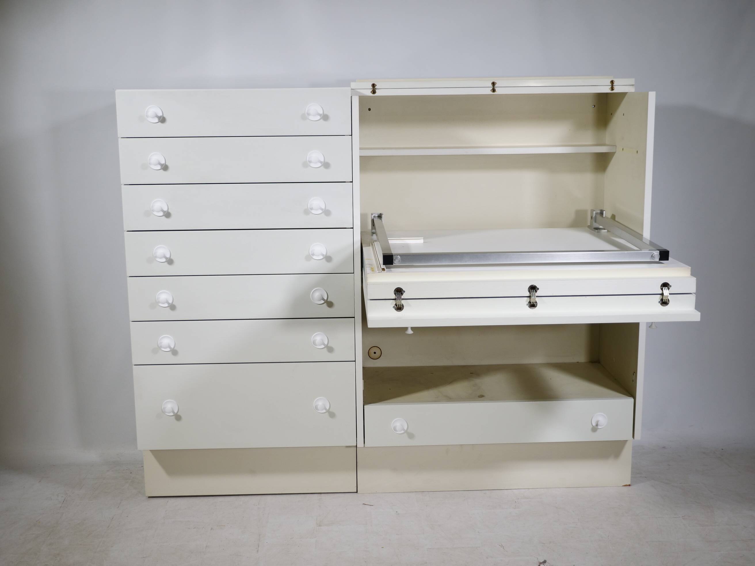 Postmodern highboard cabinet with fold-out desk by Interlübke, 1970s 1980s