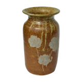 Enamelled sandstone vase 21 cm