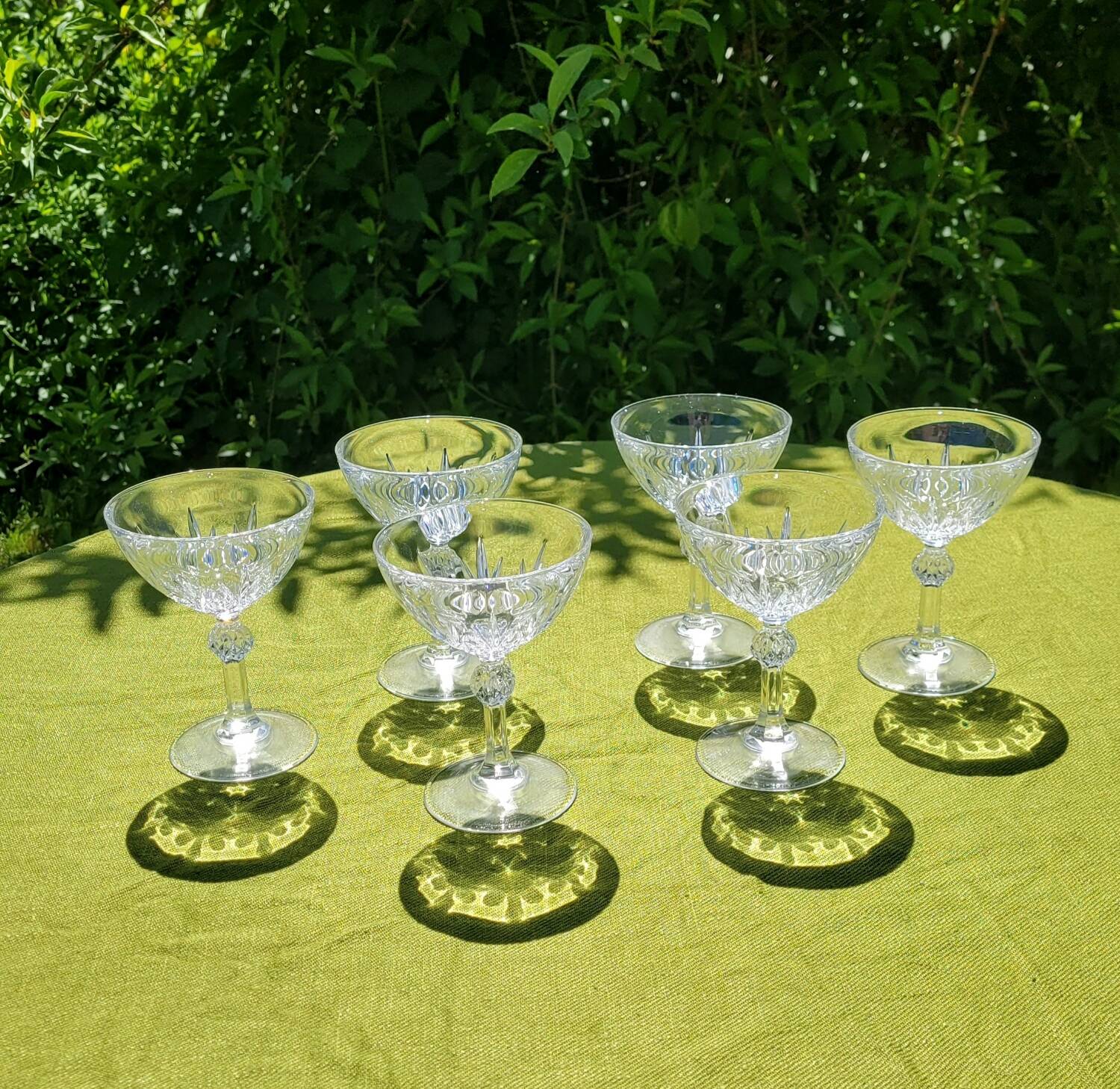 Vintage crystal footed glass from Arques lot