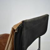 Chaise longue vintage en cuir cognac par Tord Bjorklund Suède, 1970