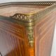 Louis XVI music cabinet, marquetry, brass gallery, marble top