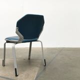 Stackable vintage leather dining chairs from the German space age by Fröscher, 1970s, set of 2.