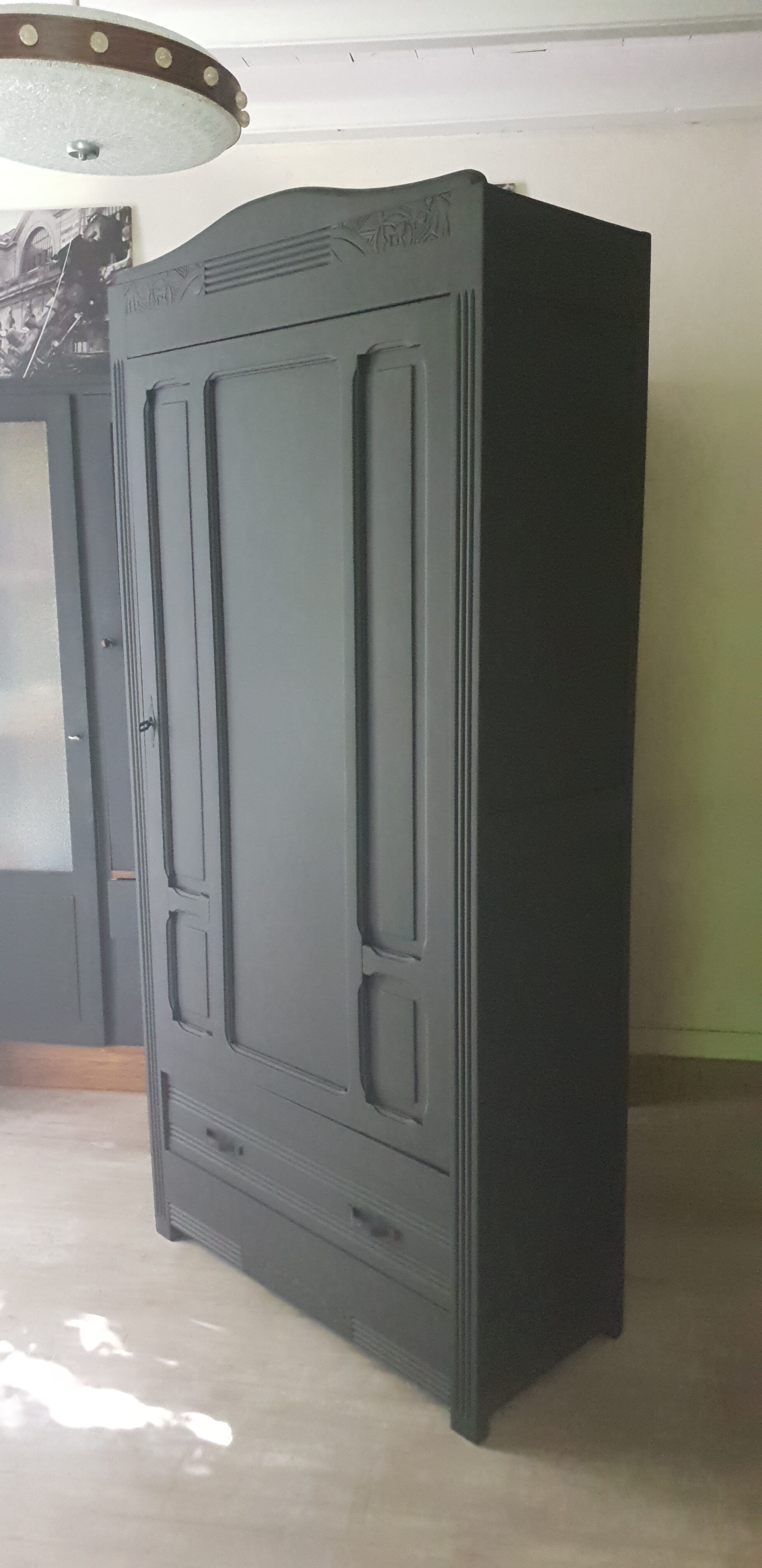 Black art deco Parisian wardrobe