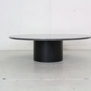 Mid-century  granite stone round coffee table, 1970's italy