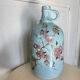 Signed ceramic bottle vase, cherry blossoms, 70s