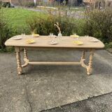 Raw wood farmhouse table