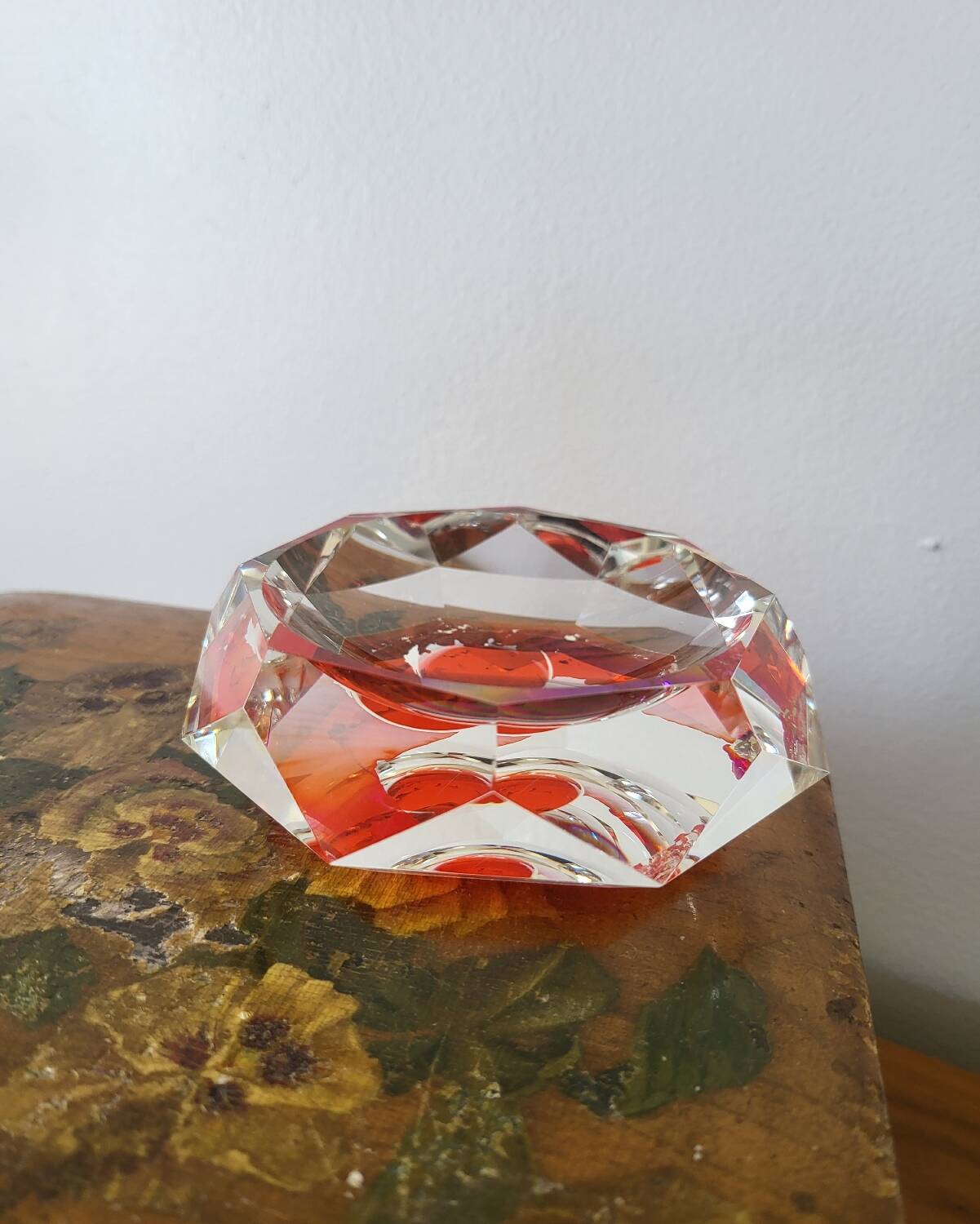 Crystal paperweight tray