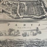 Framed 19th century map of Paris