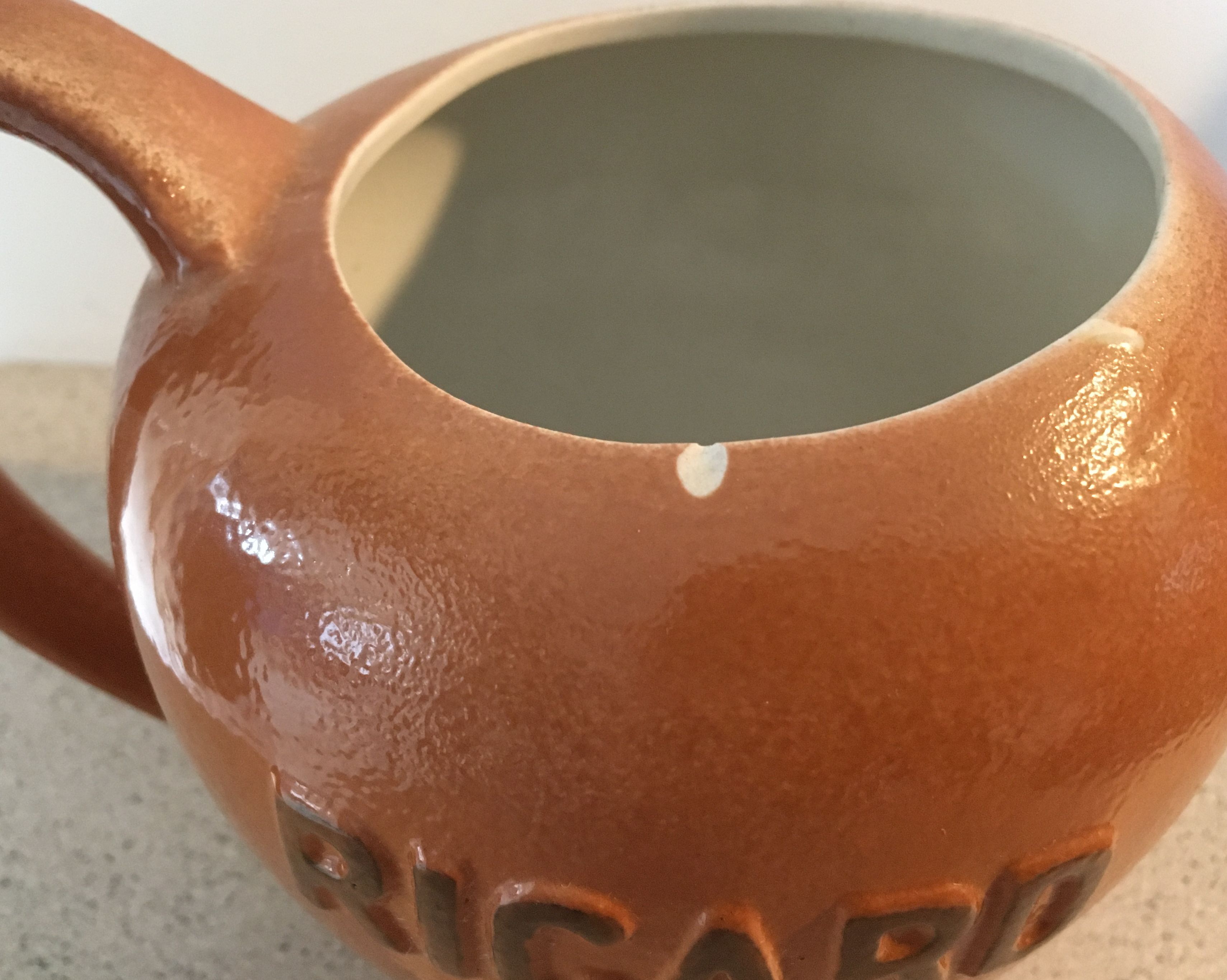 Ricard round ceramic carafe 1 liter a small chip