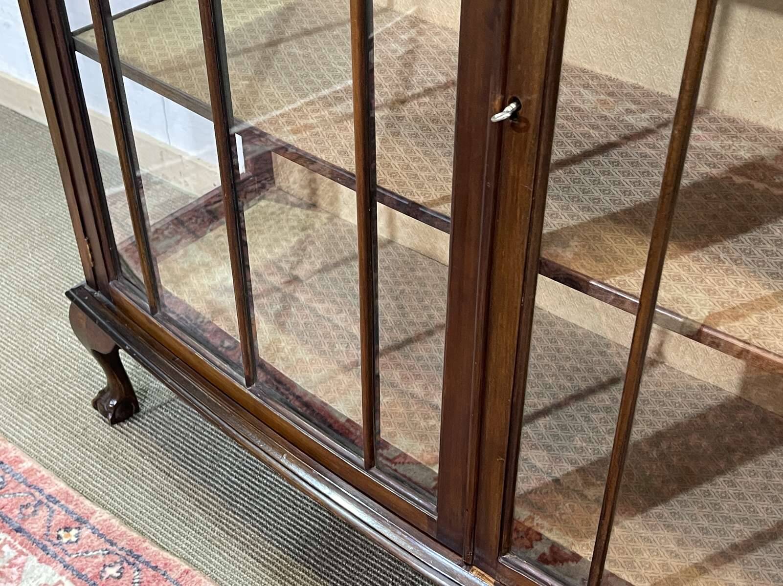 Early 20th century English mahogany display cabinet