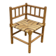 Art Deco turned wood straw corner armchair