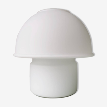 Glassh-tte Limburg 80s white glass mushroom table lamp