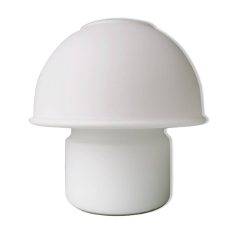 Glassh-tte Limburg 80s white glass mushroom table lamp